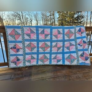 Vintage Handmade Patchwork Quilt 72 X 80"  *damage On Edges